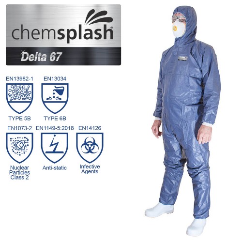 Chemsplash Delta 67 Overall - Type 5B/6B - Blauw/Oranje